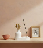 Dekoratif Standlı Alçı Vazo Biblo & Tütsülük Seti