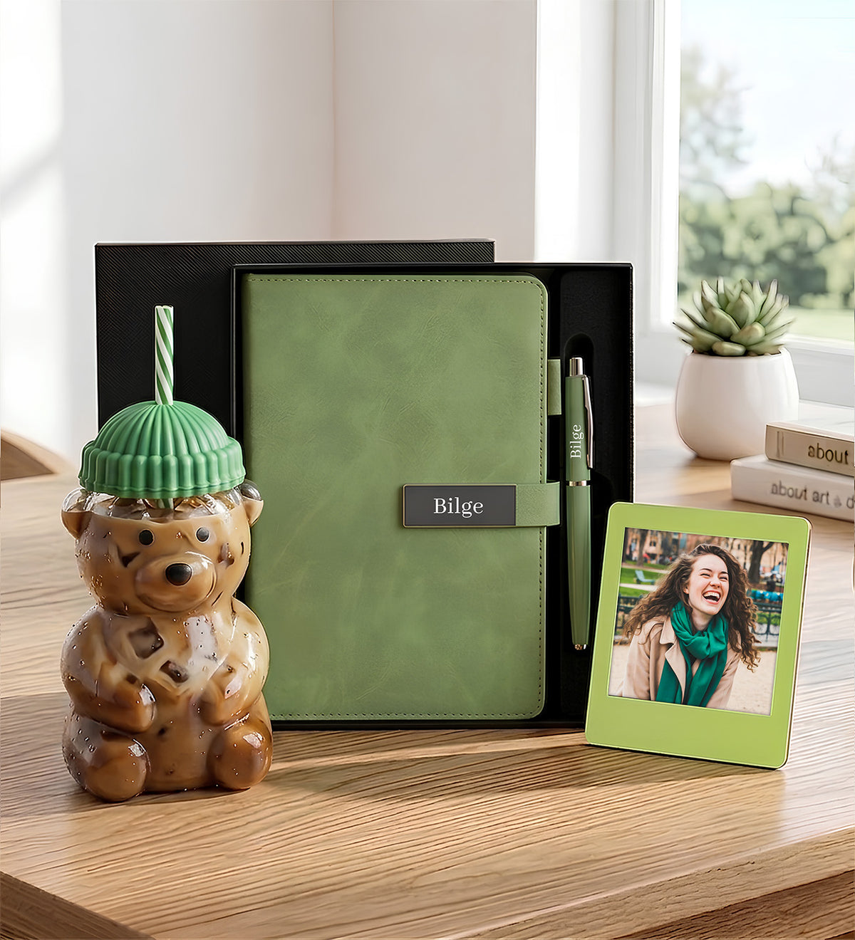 Defter Kalem Seti Ayıcık Bardak İnstagram Çerçeve Hediye Seti