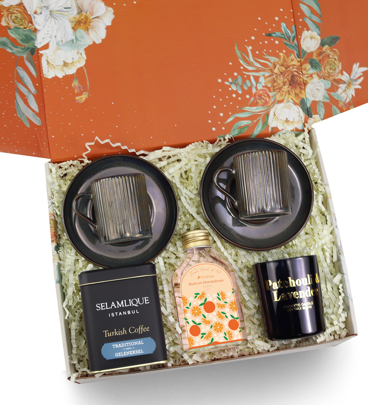 Kahve & Fincan & Kolonya & Mum Hediye Seti