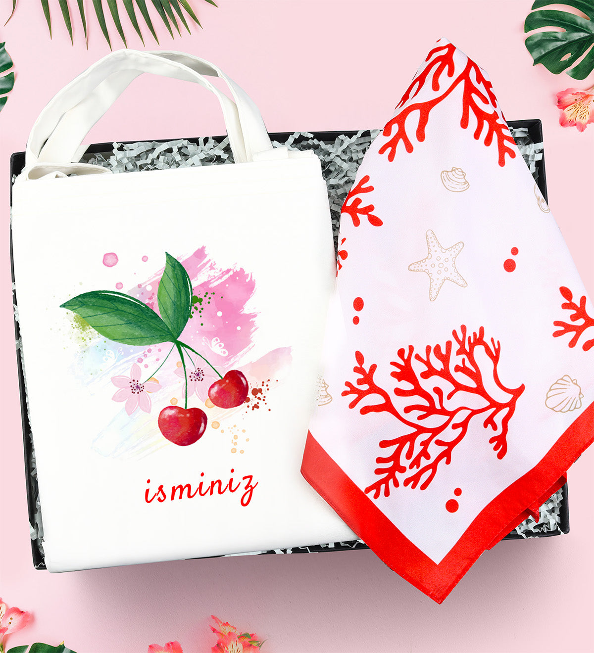 Kişiye Özel Bez Çanta & Fular Yaz Seti