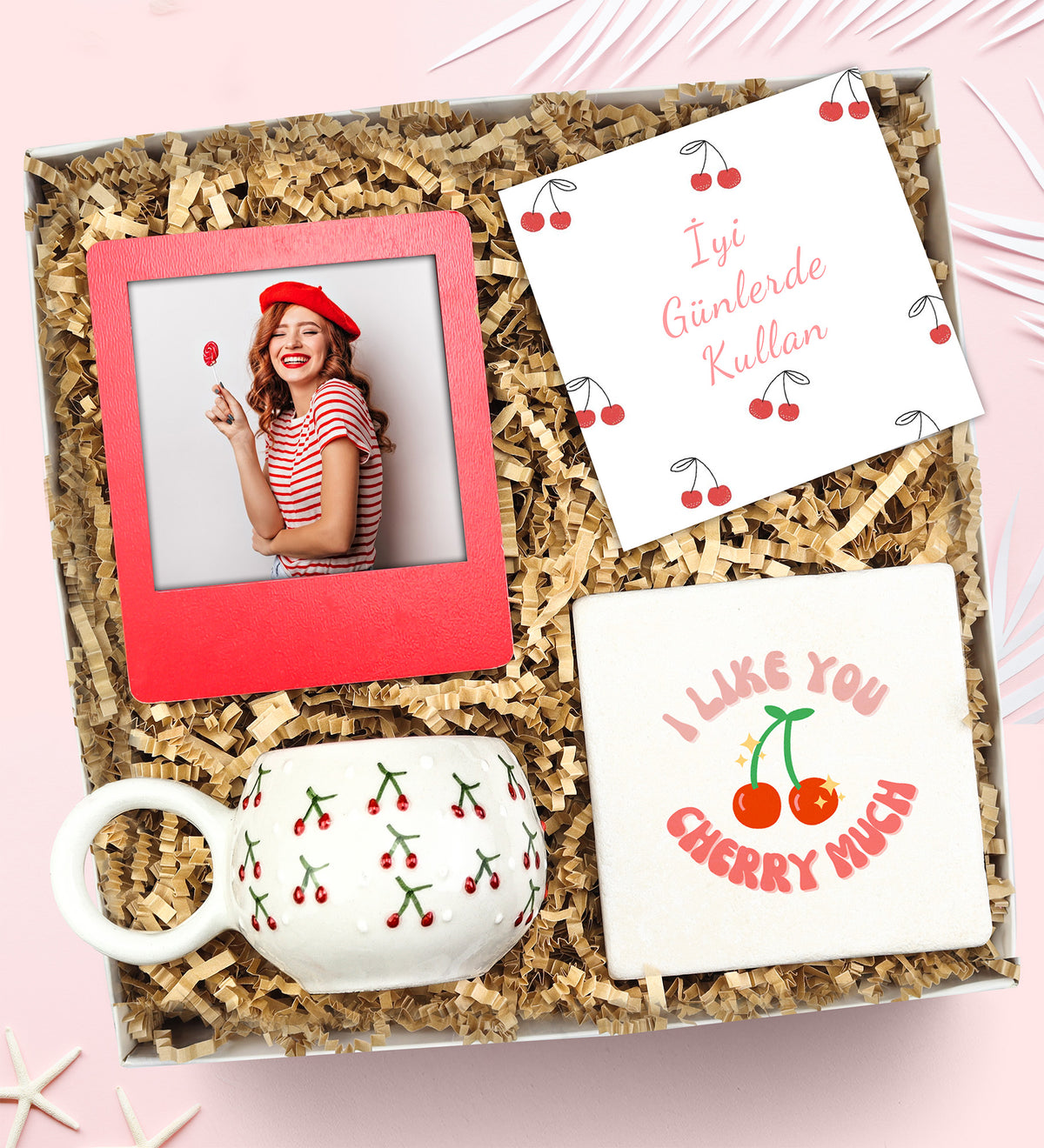 Kişiye Özel Çerçeve & Taş Bardak Altlığı & El Yapımı Kupa Hediye Seti