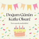 Doğum Günü Mesaj Kartı