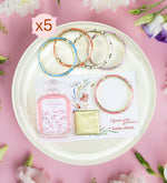 5 Adet 30 ml Kolonya & Melodi Çikolata & Mineli Çelik Bileklik Hediye Seti