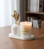 Dekoratif Standlı Alçı Vazo Biblo & Bardak Mum Seti