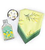 Mimoza Desenli Fular & Ayna & Kolonya Hediye Seti