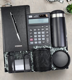 Defter & Kalem & Termos & Hesap Makinesi & 3'lü Ofis Set Hediye Kutusu