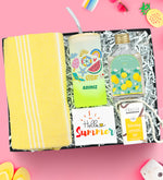 Peştemal & Kişiye Özel Pipetli Buzlu Cam Bardak & Thalia Sabun & Kolonya Yaza Merhaba Hediye Seti