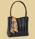 Fularlı Büyük Boy Siyah Kadın Çanta