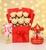 Kırmızı Ayıcık Buketli Hediye Seti
