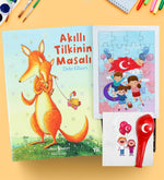 Akıllı Tilkinin Masalı & Balon & Puzzle Hediye Seti