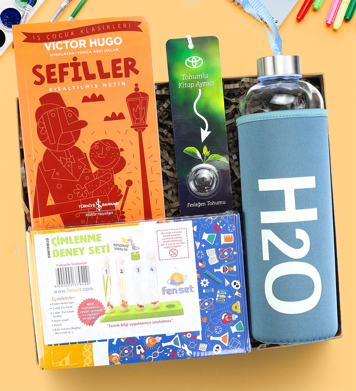 Sefiller Kitabı & Bez Çanta & Deney Seti & Matara Hediye Seti
