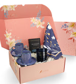 2 li Porselen Fincan & Selamlıque Türk Kahvesi & Rakle Mum & Fular Hediye Seti