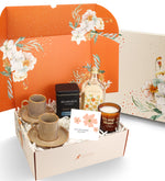 2 li Porselen Kahve Fincanı & Kolonya & Rakle Mum & Selamlıque Türk Kahvesi Hediye Seti