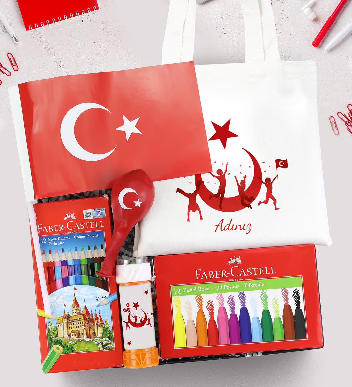 Türk Bayrağı Tasarımlı Hediye Seti