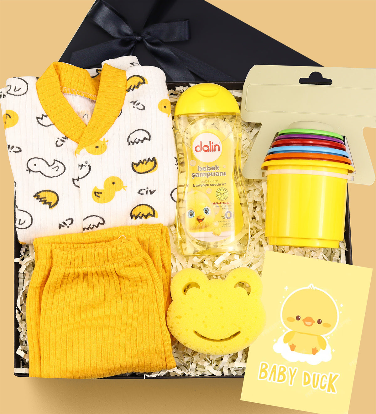 Dalin Şampuan & Bebek Takımı & Sünger & Eğlenceli Bardaklar Yenidoğan Hediye Seti