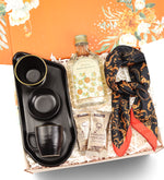 Kolonya & Fular & Türk Kahvesi & Fular & Türk Kahvesi Sunum Seti