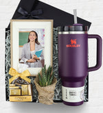 Stanley Termos & Godiva & Canlı Çiçek & Çerçeve Premium Hediye Seti