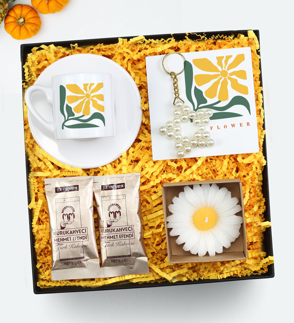 Fincan & Anahtarlık & Mum & Türk Kahvesi Hediye Seti