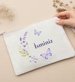 Kişiye Özel Mor Çiçek Tasarım Bez Çanta