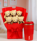 Kişiye Özel Termos & Ayıcık Buketi Hediye Seti