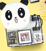 Peluş Panda Yastık & Çerçeve & French Press & Alerya Filtre Kahve & Kupa Best Friends Hediye Seti