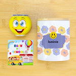 Gülen Yüz Çim Adam & Baskılı Ahşap Kapaklı Kumbara Mini Hediye