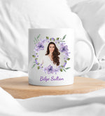 Kişiye Özel Mor Defter & Mor Tükenmez Kalem & Tasarım Türk Kahvesi Fincanı & Fotoğraf Baskılı Kupa Hediye Seti