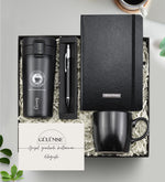 Kilitli Termos & Tükenmez Kalem & Siyah Kupa & Defter Hediye Seti