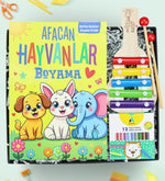 Ksilofon Müzik Aleti & Boyama Kitabı & Adel 12'li Boya Kalemi Hediye Seti