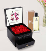 Anneler Gününe Özel Çekmeceli Gül Kutusu & Bargello Parfüm Hediye Seti