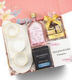 Beyaz Türk Kahvesi Sunum Seti & Selamlıque & 200ml Trendmiya Kolonya & Godiva Napoliten Çikolata