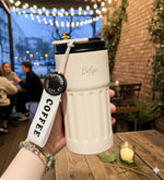 400ml Coffee Dereceli Beyaz Termos