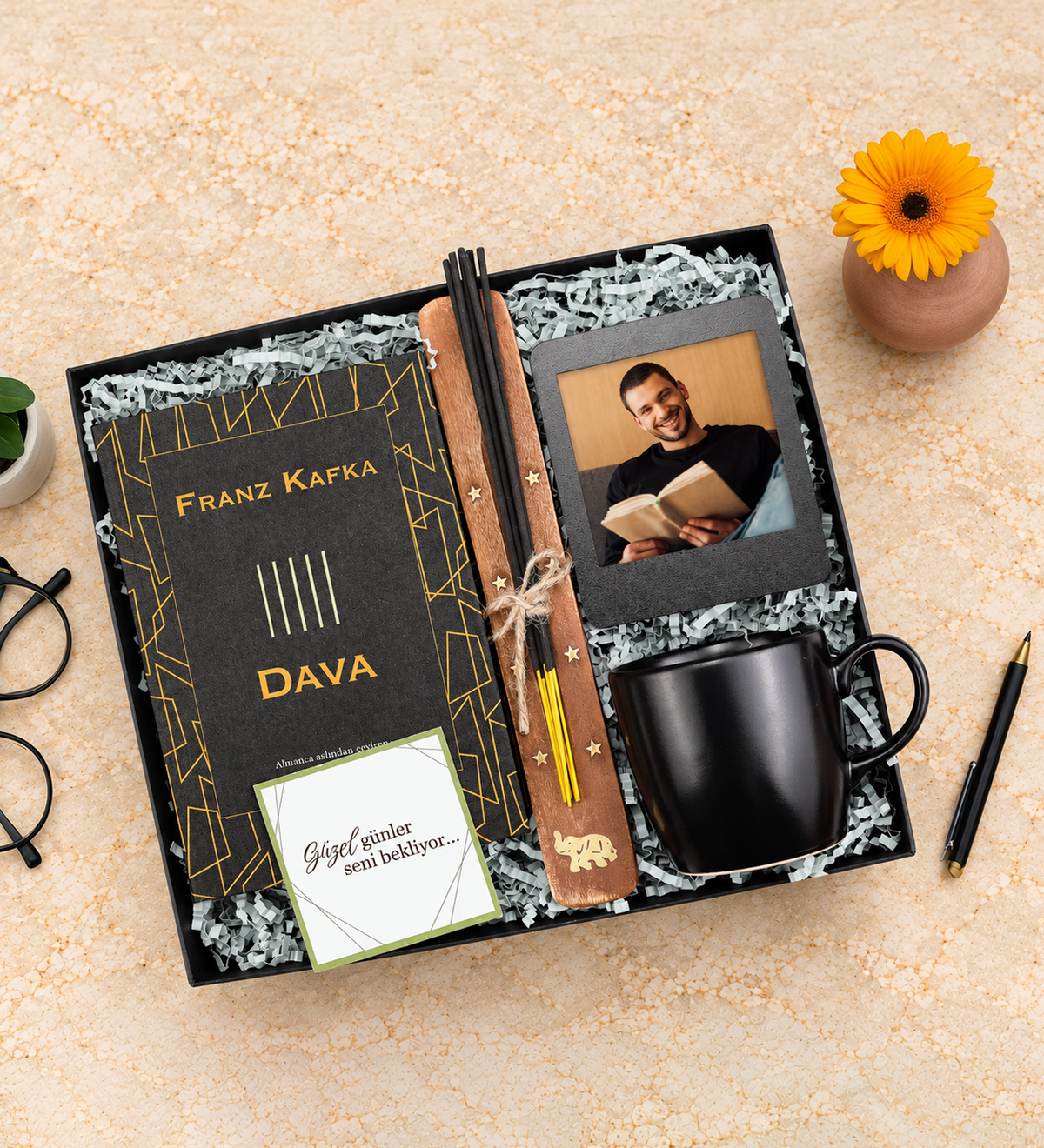 Dava Kitabı & Tütsü & Siyah Mat Kupa & İnstagram Çerçeve Hediye Seti