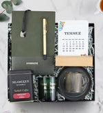 Defter & Kalem & Takvim & Türk Kahvesi & Mum & Fincan Hediye Seti