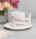 Kişiye Özel T Sakura Fincan & Tredmiya Kolonya & Ayna & Tek İçimlik Türk Kahvesi & Sabun Hediye Seti