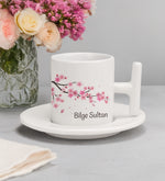 Kişiye Özel T Sakura Fincan & Tredmiya Kolonya & Ayna & Tek İçimlik Türk Kahvesi & Sabun Hediye Seti