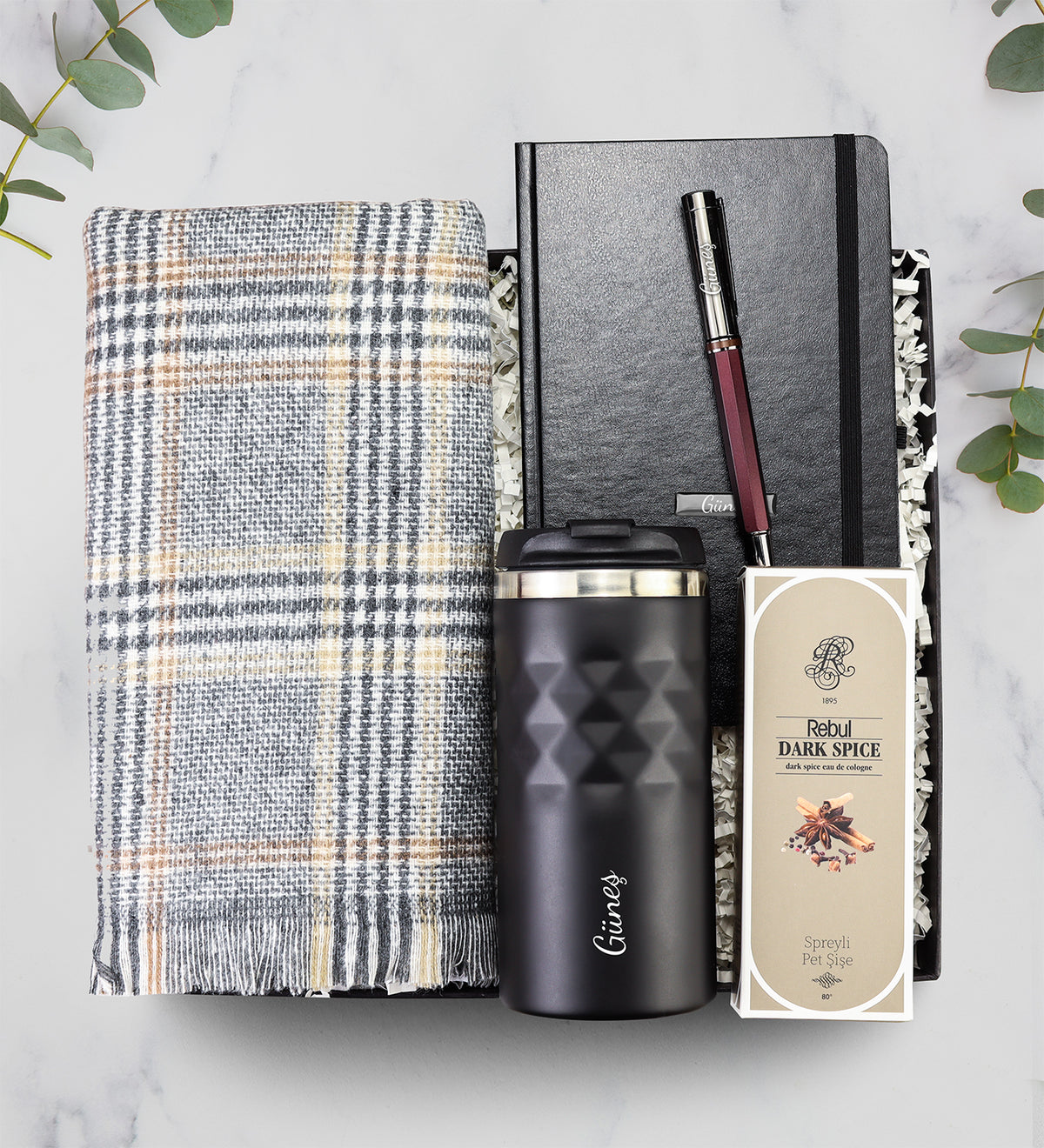 Atkı Termos Defter Kalem Kolonya Erkeğe Hediye Seti