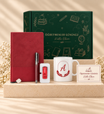 Esnek Kapak Kırmızı Defter & Bordo Metal Roller Kalem & Usb Bellek & Kupa Hediye Seti