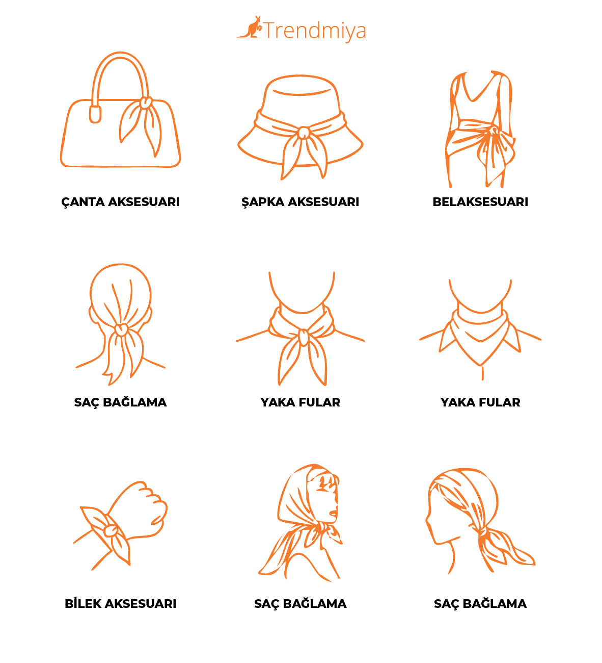 Kırmızı Motif Desenli Fular