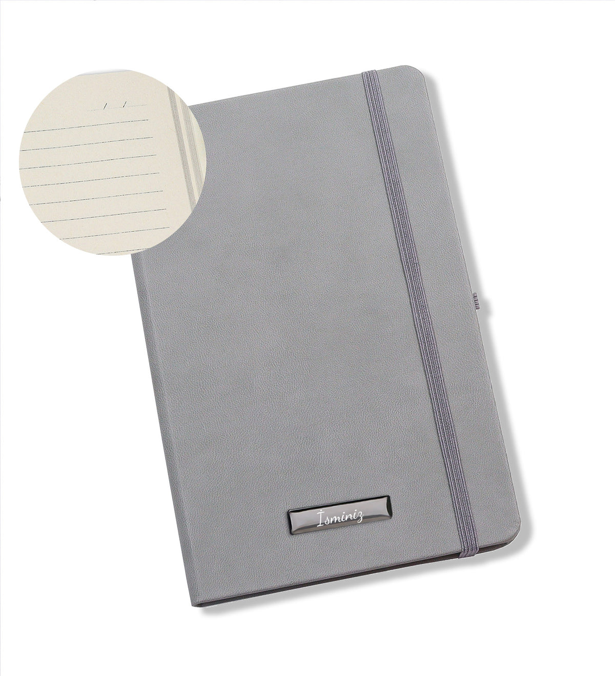 Çelik Gümüş Renk Matara & Gri Defter & Kalem & Takvim & Ayıcık Anahtarlık Hediye Seti