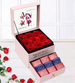 Anneler Gününe Özel Çikolatalı Çekmeceli Pembe Gül Kutusu