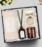 El ve Yüz Havlusu & Trendmiya Oda Kokusu & Buhurdanlık & Rakle Mum Hediye Seti
