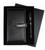 Yılbaşına Özel Kutusunda Kişiye Özel Dereceli Termos & Kalemli Defter Seti & Siyah Kupa & Godiva Çikolata & Çam Ağacı