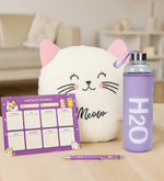 Kedi Yastık & Matara & Planner & Kalem Hediye Seti