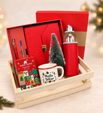 Kişiye Özel Defter Kalem Seti & Filtre Kahve & Mutlu Yıllar Kupa & Su Matarası & Mini Çam Ağacı Hediye Seti