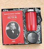 Kişiye Özel Mum & Nutuk Kitabı & Termos Hediye Seti