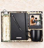 Kişiye Özel Touch Pen & Siyah Defter & Cam Matara & Siyah Kupa & İnstagram Çerçeve Hediye Seti