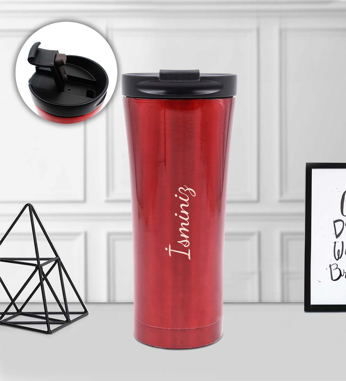 Termos & Kırmızı Defter & Kırmızı Mat Roller Kalem & İknanın Psikolojisi & Selamlıque & Kupa Hediye Seti