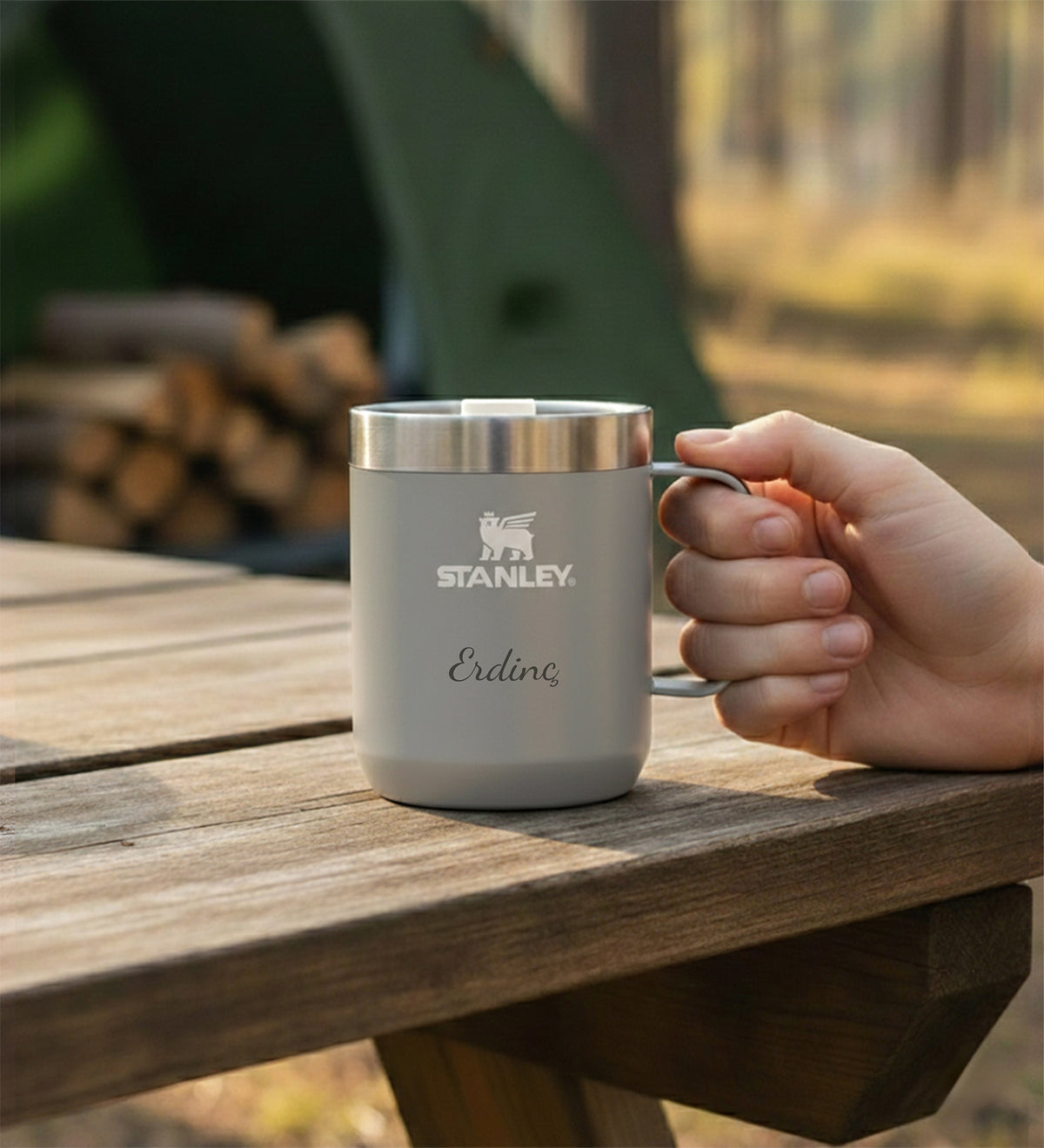 Kişiye Özel Stanley Gri Kamp Kupası Classic Legendary 0.23L
