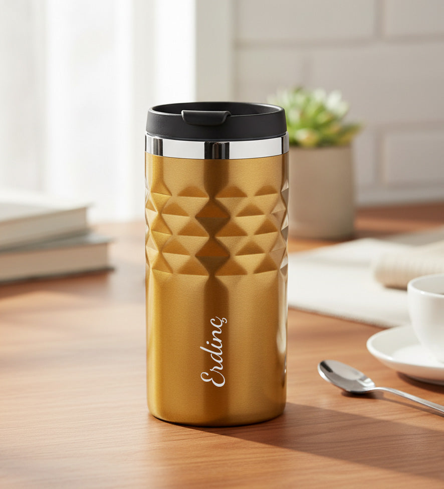 Kişiye Özel 300 ML Gold Kristal Çelik Termos